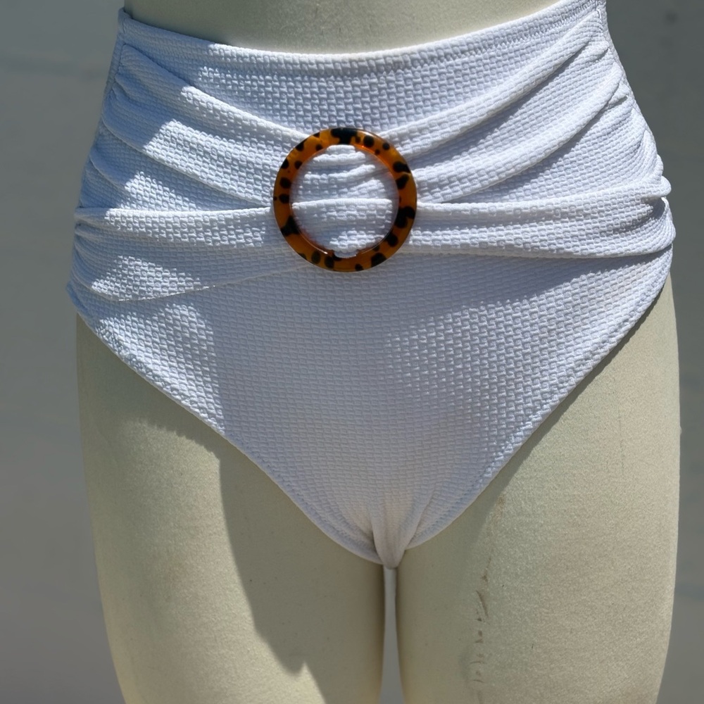 Old Navy White High-Waisted Swim Bottom